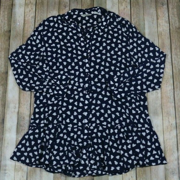 Anthropologie Tops - Anthropologie 11.1.TYLHO Heart Peplum Blouse